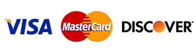 VISA, MasterCard and Discover